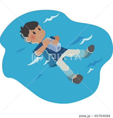Men Floating On The Water Stock Illustration