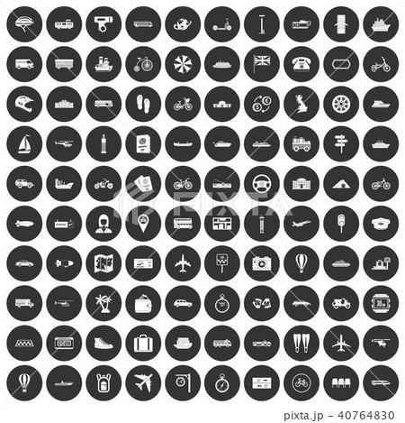 100 public transport icons set black circle 100 public transport icons set black circle 40764830