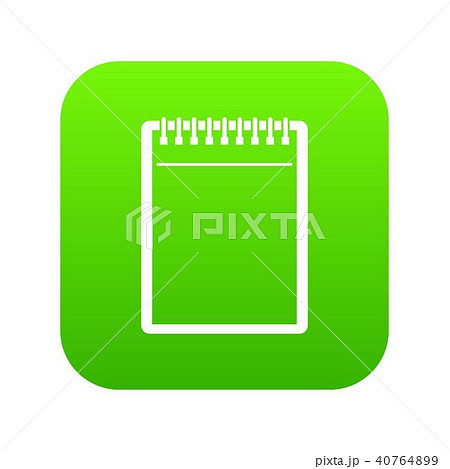 Blank spiral notepad icon digital green 40764899
