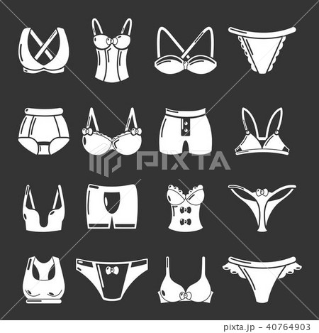 Underwear types icons set grey vector 40764903