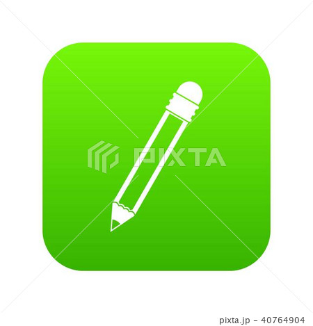 Pencil with eraser icon digital green Pencil with eraser icon digital green 40764904