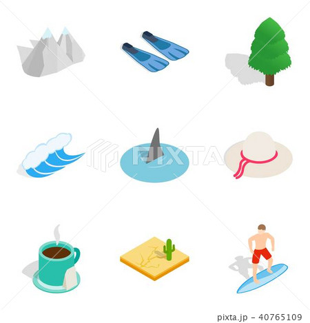 Watercourse icons set, isometric style 40765109