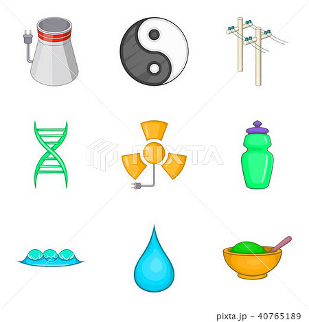 Supply station icons set, cartoon style Supply station icons set, cartoon style 40765189