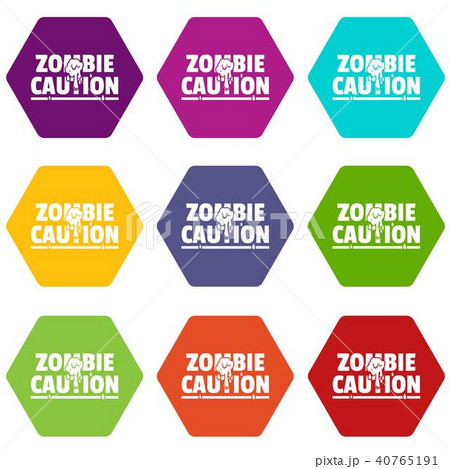 Zombie horror icons set 9 vector 40765191