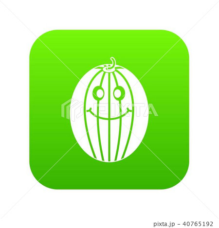Ripe smiling melon icon digital green Ripe smiling melon icon digital green 40765192