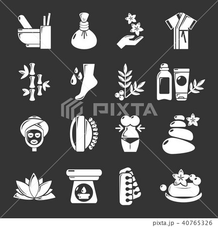 Spa salon icons set grey vector 40765326