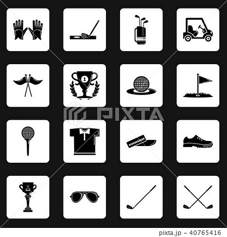 Golf icons set symbols, simple style 40765416