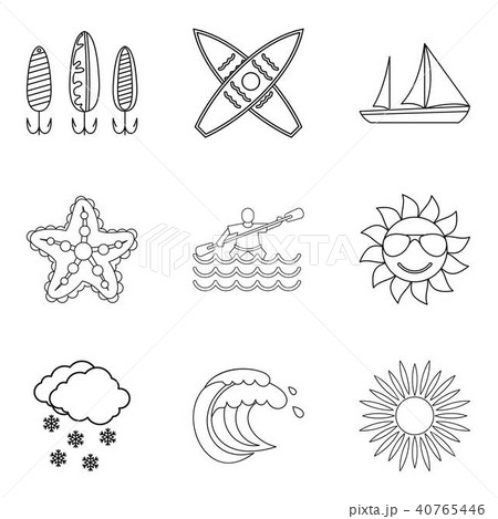 Water vital icons set, outline style 40765446