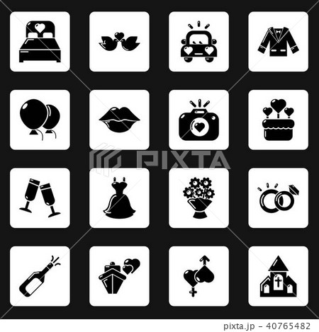 Wedding icons set, simple style Wedding icons set, simple style 40765482