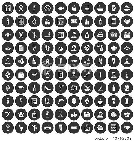 100 beauty salon icons set black circle 100 beauty salon icons set black circle 40765508