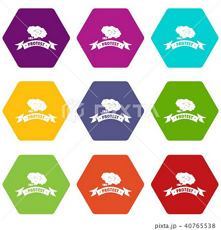 Protester smoke icons set 9 vector 40765538