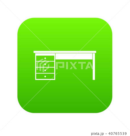 Wooden office desk icon digital green 40765539