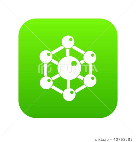 Chemical and physical molecules icon digital green 40765585