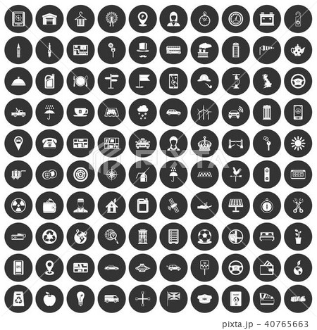 100 taxi icons set black circle 40765663