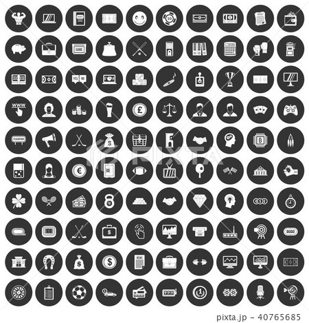 100 sweepstakes icons set black circle 100 sweepstakes icons set black circle 40765685