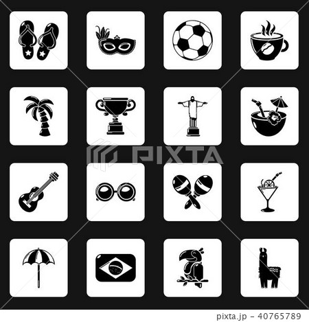 Travel Brazil icons set, simple style Travel Brazil icons set, simple style 40765789