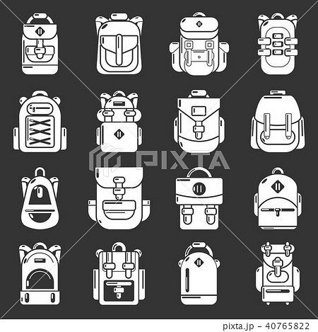 Backpack icons set grey vector 40765822