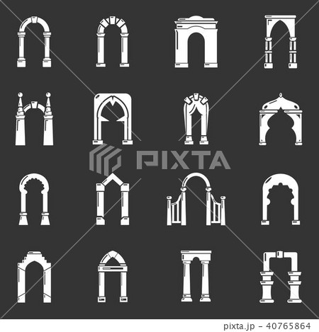 Arch types icons set grey vector Arch types icons set grey vector 40765864