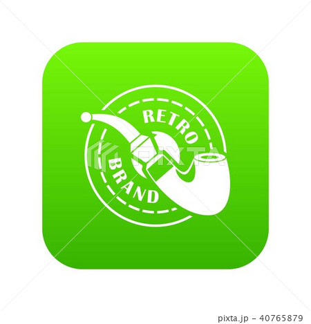Retro brand icon green vector 40765879