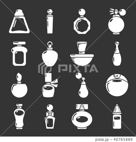 Perfume bottle icons set grey vector 40765889