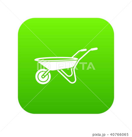 Wheelbarrow icon green vector Wheelbarrow icon green vector 40766065