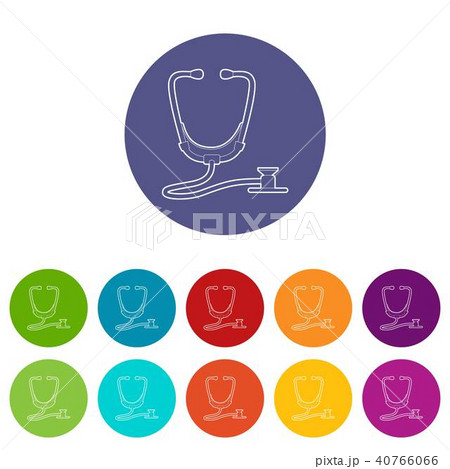 Stethoscope icons set vector color Stethoscope icons set vector color 40766066