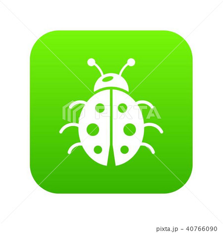 Ladybug icon green vector 40766090