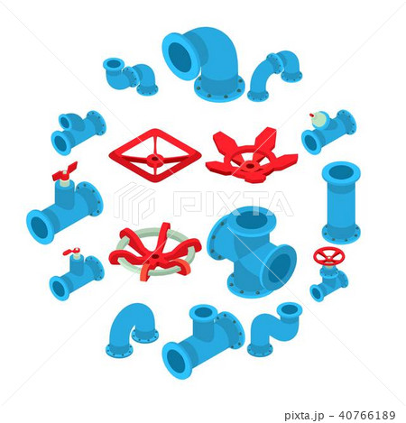 3d printing button icons set, isometric style 40766189
