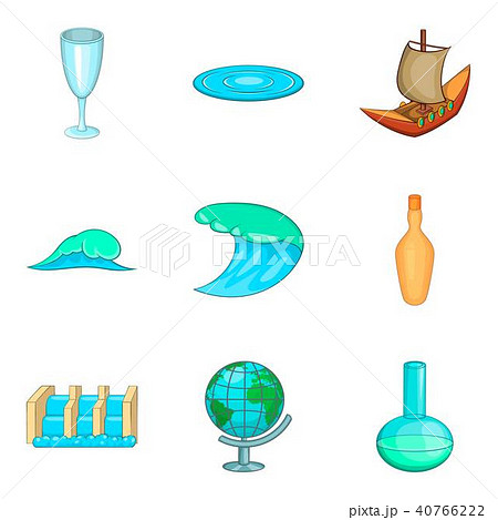 Drain icons set, cartoon style 40766222