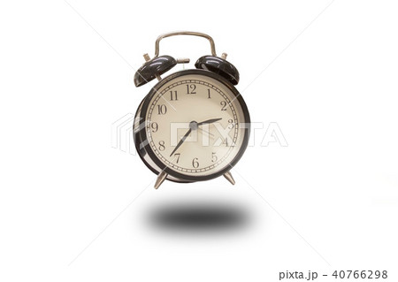 Black alarm clock isolated from background white Black alarm clock isolated from background white 40766298