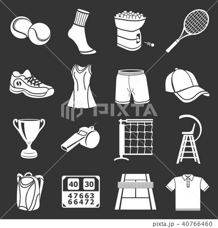 Tennis icons set grey vector Tennis icons set grey vector 40766460