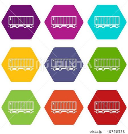 Freight train icons set 9 vector Freight train icons set 9 vector 40766528