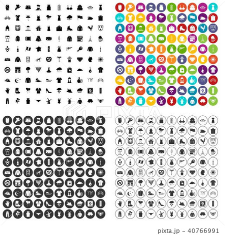 100 clothing icons set vector variant 100 clothing icons set vector variant 40766991