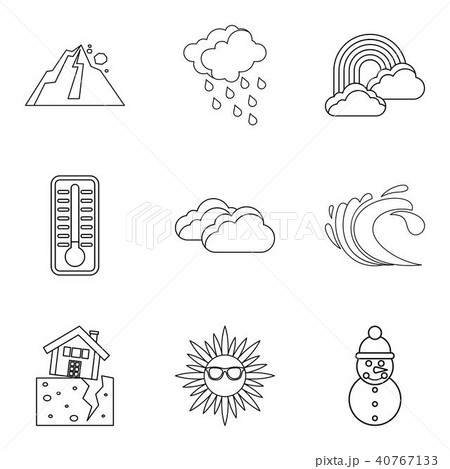 Weather watch icons set, outline style 40767133