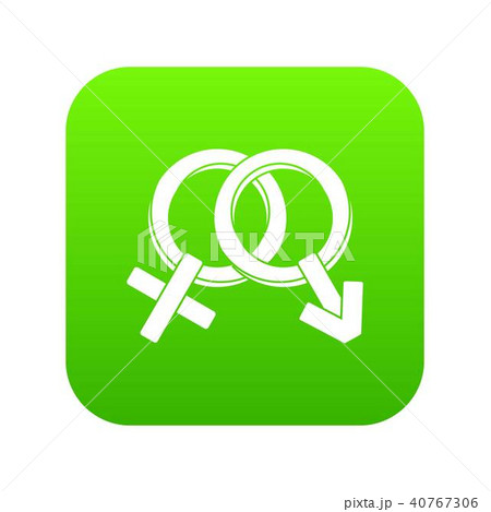 Male and female signs icon digital green 40767306
