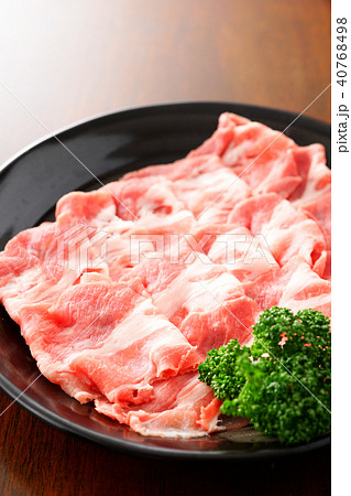 豚 肩ロース 薄切りの写真素材