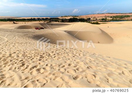 View of desert with offroad car View of desert with offroad car 40769025