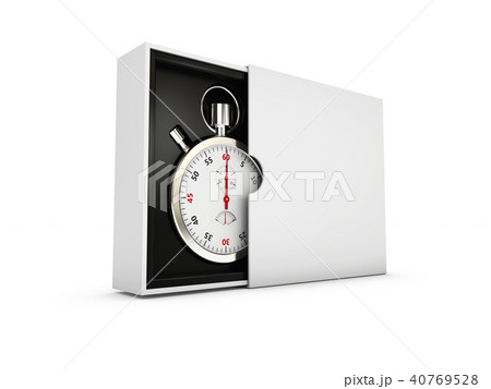 Stopwatch in the gray box on white background  40769528