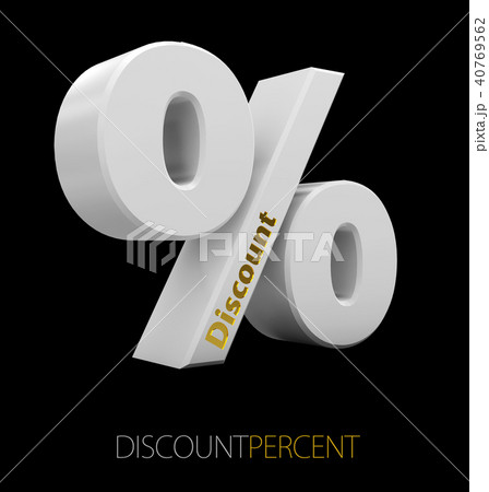 Percent sign with discount word, isolated on black 40769562