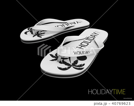 white flip flops isolated on black background 40769623