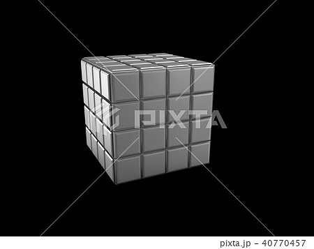 cube with empty keyboard buttons, isolated black 40770457
