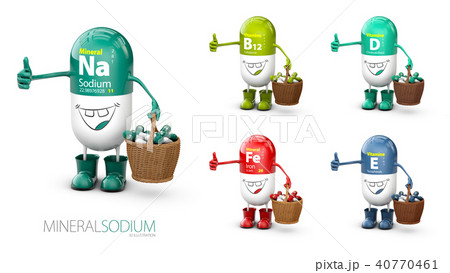 Vitamin Na shining pill cartoon capsule 40770461