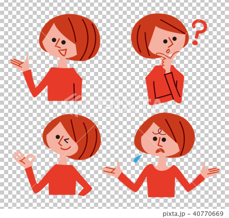 Female upper body 4 poses 40770669