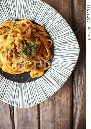家で作った平打ち生パスタのボロネーゼ 40772511