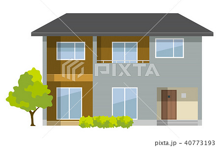 家 住宅 一軒家 戸建てのイラスト素材 40773193 Pixta