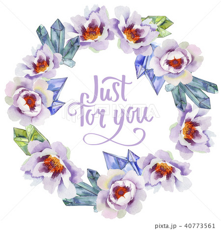 Gently pink peonies. Floral botanical flower. Frame border ornament square. 40773561