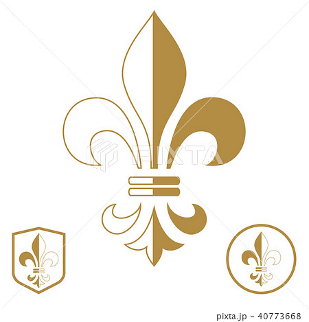 Gold royal lily. Heraldic sign, logo, Gold royal lily. Heraldic sign, logo, 40773668