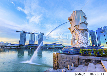 シンガポール マリーナベイの風景の写真素材
