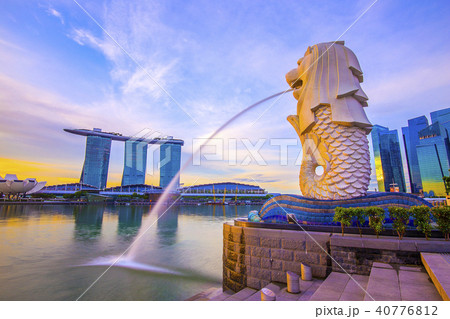 シンガポール マリーナベイの風景の写真素材