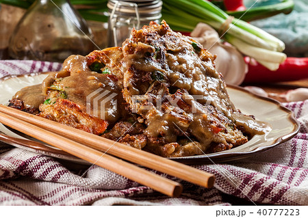 Chinese egg fu yung omelette 40777223